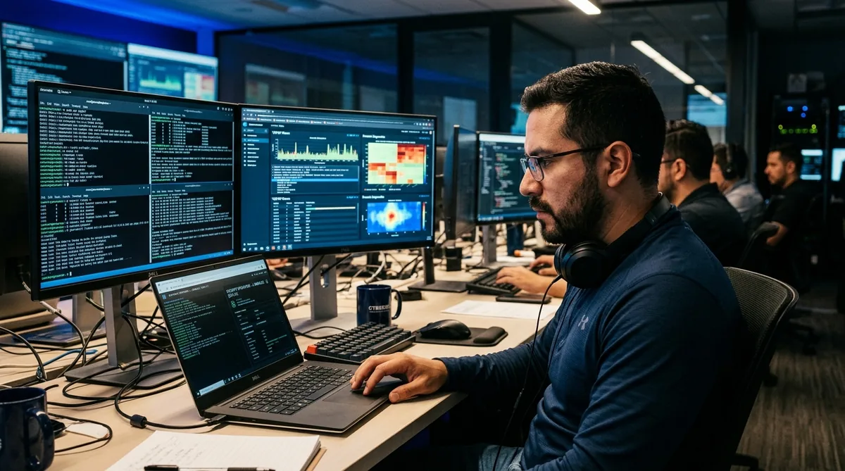 Ingeniero en ciberseguridad realizando rescate forense de sitios web y servidores